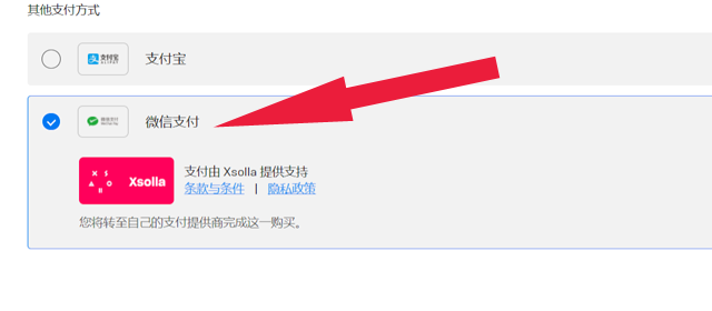 epic选择微信支付